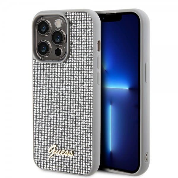 Guess iPhone 15 Pro Cover Square Mirror Sølv