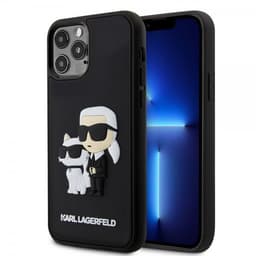 Karl Lagerfeld iPhone 12/iPhone 12 Pro Kuori 3D Rubber Karl & Choupette Musta