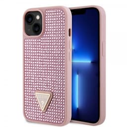 Guess iPhone 15 Cover Rhinestone Lyserød