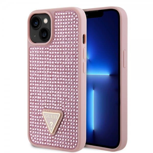 Guess iPhone 15 Skal Rhinestone Rosa