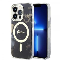 Guess iPhone 14 Pro Cover Golden Marble MagSafe Sort