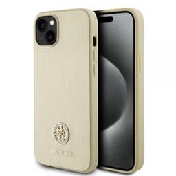 Guess iPhone 15 Deksel Metal Logo Strass Gull
