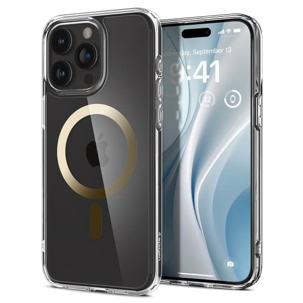 Spigen iPhone 15 Pro Deksel Ultra Hybrid MagFit Gull