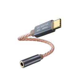 32 bit / 384 kHz korkean resoluution USB C - 3,5 mm äänisovitinkaapelit 3 kpl Harmaa