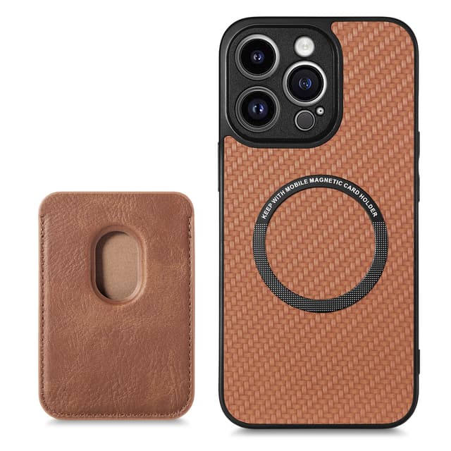 Magnetisk telefoncover med kreditkortholderstøtte MagSafe Brun iPhone 14 Pro Max
