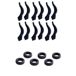 Silikonbrilleholdere, 12 par Black