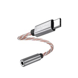 32bit / 384kHz højopløsnings USB C til 3,5 mm lydadapterkabler 2 stk. Sølv