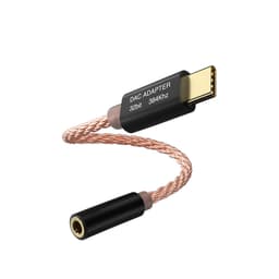 32bit / 384kHz högupplöst USB C till 3,5 mm ljudadapterkabel Musta