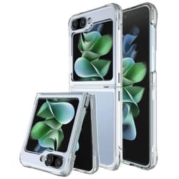 SKALO Samsung Z Flip5 TPU Clear Hybridi Suojakuori - Läpinäkyvä