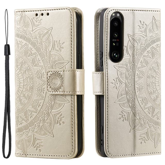 SKALO Sony Xperia 1 V Mandala Plånboksfodral - Guld