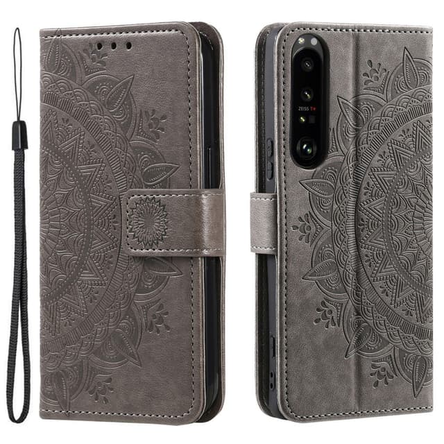 SKALO Sony Xperia 1 V Mandala Flip Cover - Grå