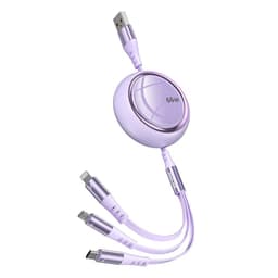 66W opladningskabel 3-i-1 magnetisk til lyn/Type-C/Micro