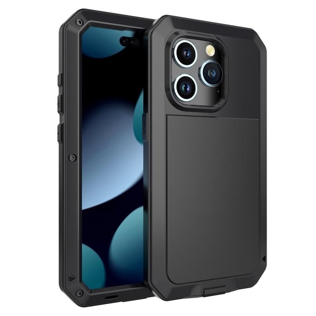 iPhone 15 Pro Max Heavy Duty Robust Hybrid-deksel+Herdet Glass