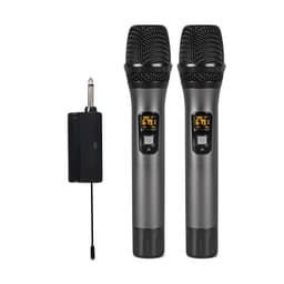 2 trådløse mikrofoner Bluetooth Reverb med Android-portkabel Black