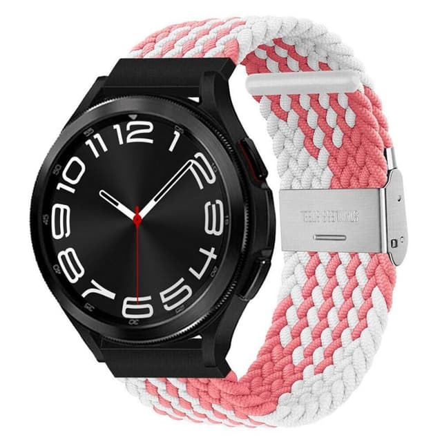 Punottu Kellon renneke Samsung Galaxy Watch 6 Classic (43mm) - pinkwhi