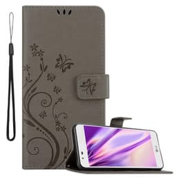LG K7 2016 lommebokdeksel Blomster deksel (grå)