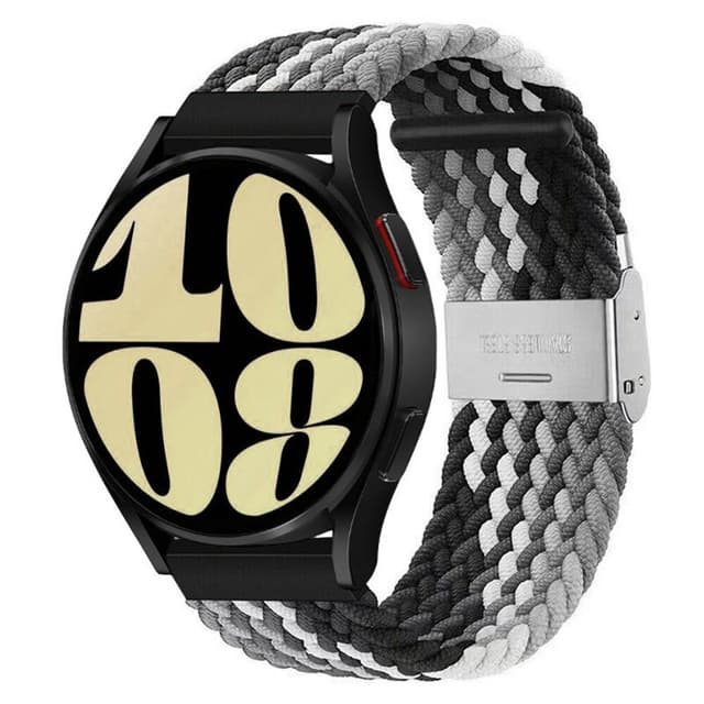 Punottu Kellon renneke Samsung Galaxy Watch 6 (44mm) - Musta/Valkoinen