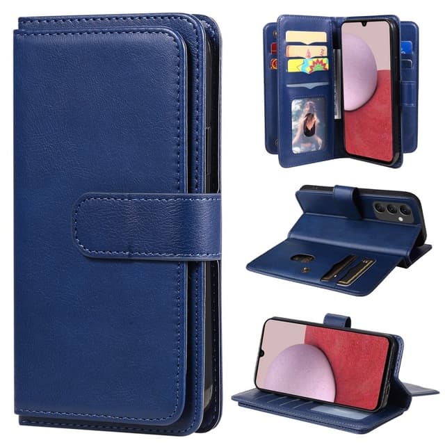 SKALO Samsung A14 10-RUM Flip Cover - Blå