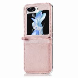 Lær deksel med kortplass Samsung Galaxy Z Flip 5 - Rose