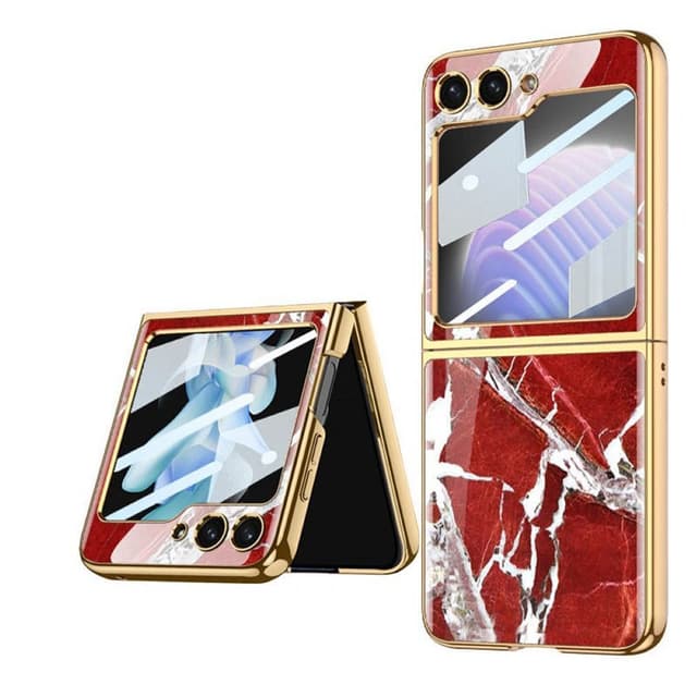 Marble Glass Case Samsung Galaxy Z Flip 5 - Volcano