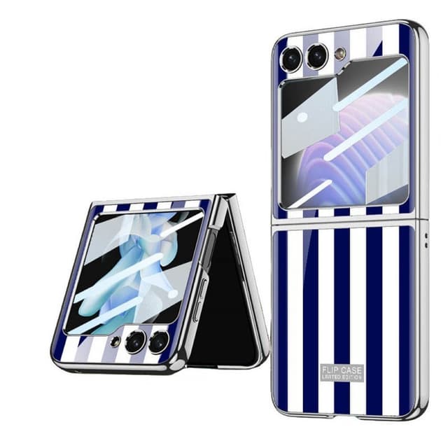 Stripe Glass case Samsung Galaxy Z Flip 5 - Bluewhite