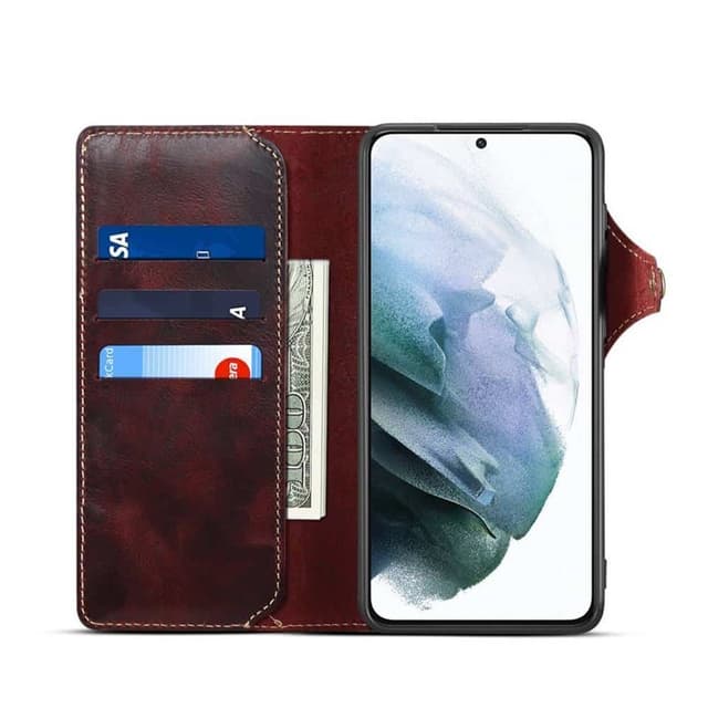 Lompakkokotelo 3-kortti aitoa nahkaa Samsung Galaxy S23 FE - Häränve
