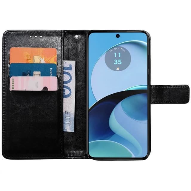 Lompakkokotelo 3-kortti Motorola Moto G14 - Musta
