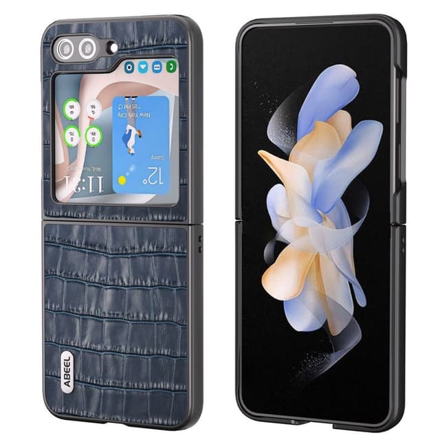 Krokotiilinahkainen kuori Samsung Galaxy Z Flip 5 - Sininen