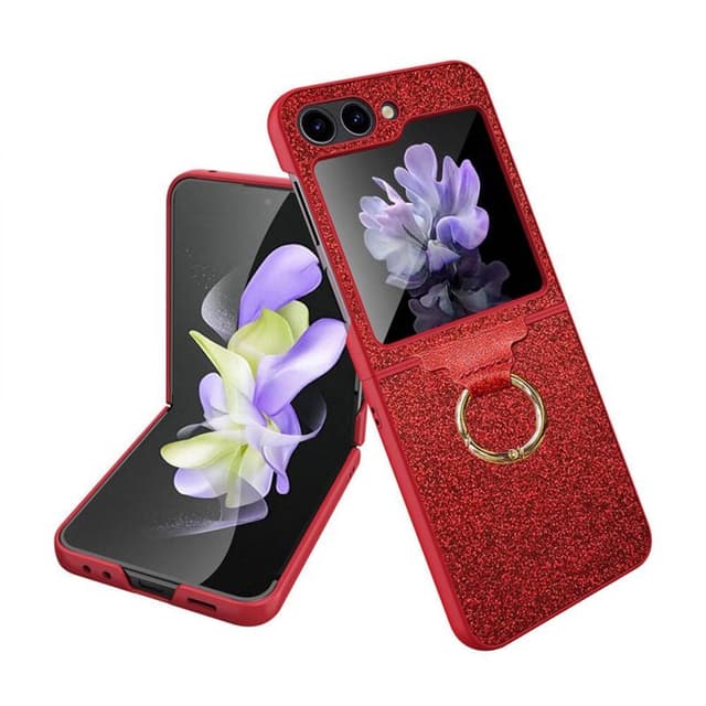 Glitter Ring Cover Samsung Galaxy Z Flip 5 - Rød