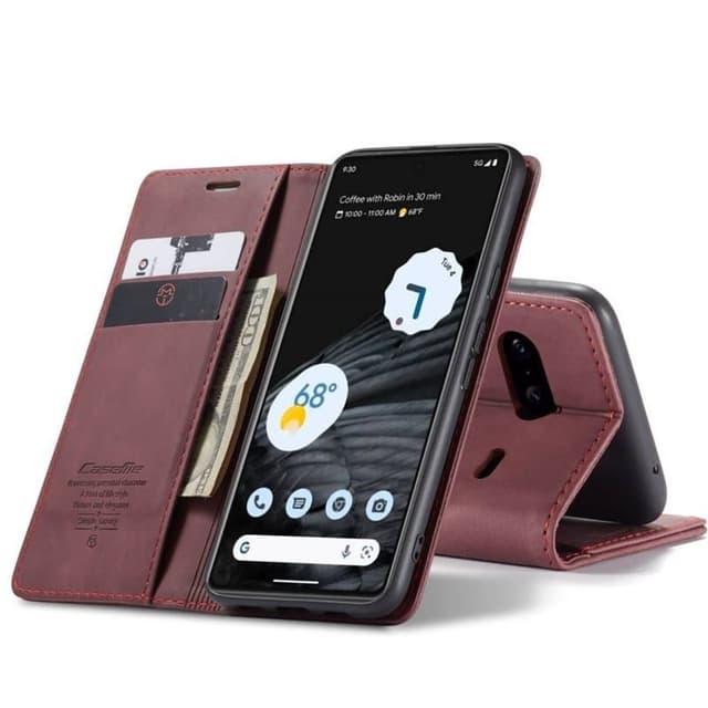 CaseMe Smart Magnet FlipCase Google Pixel 8 - Viininpunainen
