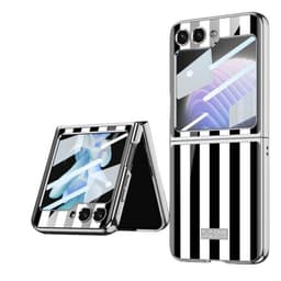 Stripe Glass case Samsung Galaxy Z Flip 5 - Blackwhite