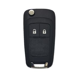 Bilnøglecover kompatibel med Opel/Chevrolet 2 knappar Sort Black