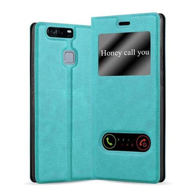 Huawei P9 Plånboksfodral Skal (Turkos)