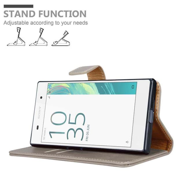 Étui Portefeuille Pour Sony Xperia E5 - Cuir Synthétique Noir - Compartiment Rangement - Neuf