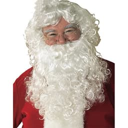 Julenisseskjegg, nisseparykksett til juleklausulkostyme-cosplay Hvit