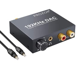 Digital till Analog DAC omvandlare 192KHz justerbar volym SPDIF optisk koaxial Toslink till analog stereoljud L/R RCA 3,5 mm
