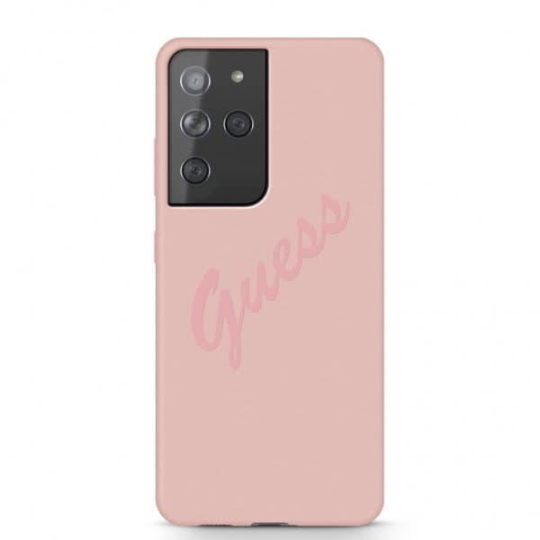 Guess Samsung Galaxy S21 Ultra Kuori Vintage Logo Vaaleanpunainen