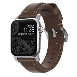 NOMAD Apple Watch 42/44mm/Apple Watch Ultra Armbånd Traditional Strap Sølv/Rustic Brown