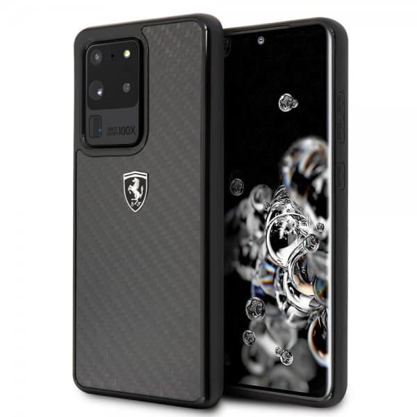 Ferrari Samsung Galaxy S20 Ultra Skal Kolfibertextur Svart
