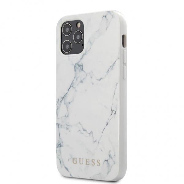 Guess iPhone 12/iPhone 12 Pro Skal Marble Cover Vit