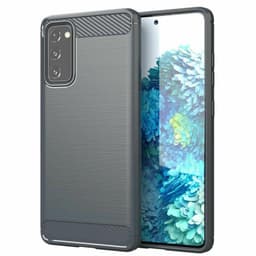 SKALO Samsung S20 FE Armor Carbon Iskunkestävä TPU suojakuori - Harmaa
