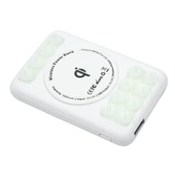Trådløs Qi powerbank med sugepropper, 10000mAh - Hvid