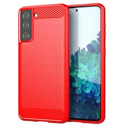 SKALO Samsung S21 Plus Armor Carbon Stødsikker TPU-cover - Rød