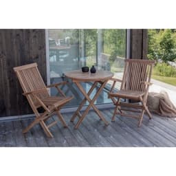Utebord / cafébord kenya ø 70 cm - teak/natur