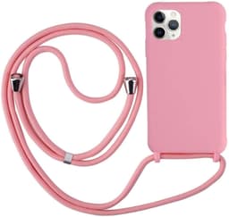 iPhone 12 Pro Max -kuori, kaulakoru silikoni-TPU vaaleanpunainen