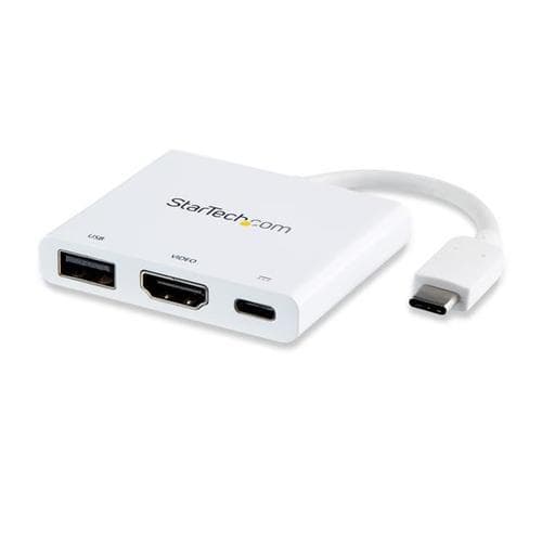 StarTech.com CDP2HDUACPW, Ledningsført, USB 3.2 Gen 1 (3.1 Gen 1) Type-C, 60 W, Hvid, 5 Gbit/sek., 4096 x 2160 pixel