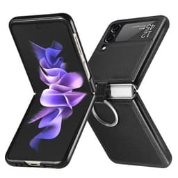 Kunstlæderfoderal med ring Samsung Galaxy Z Flip 3 Sort