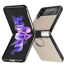 Konstläderfodral med ring Samsung Galaxy Z Flip 3 Grå