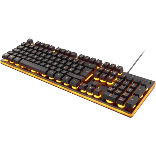 GAMING tangentbord, membranbryter, nordisk, orange belysning