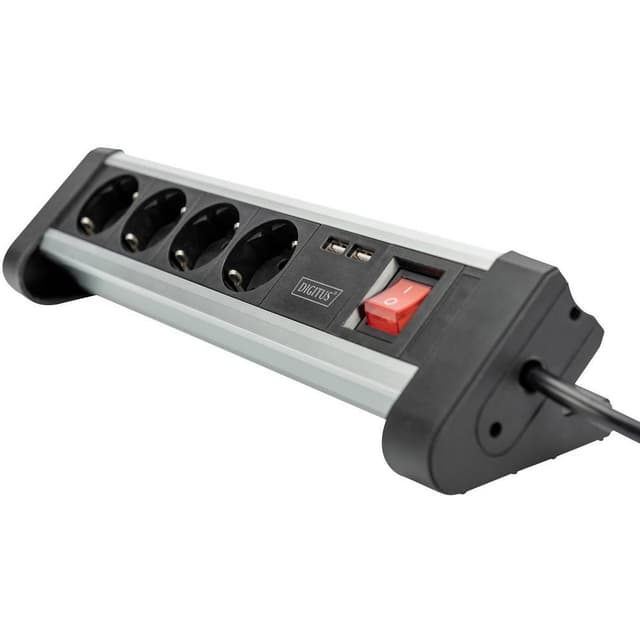 Digitus DA-70614 Förgreningsdosa med brytare Aluminium,